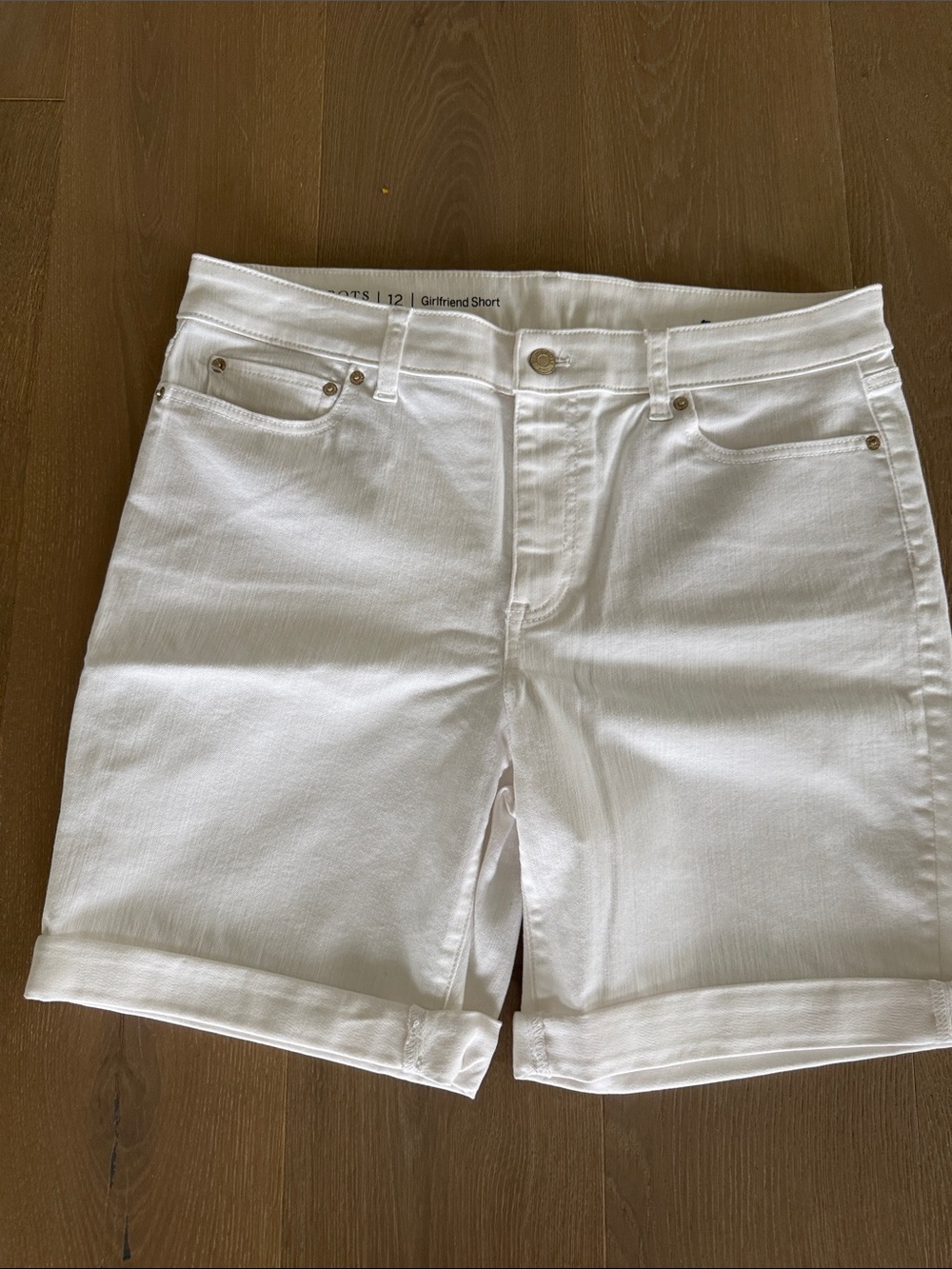 Talbots White Girlfriend Jean Shorts